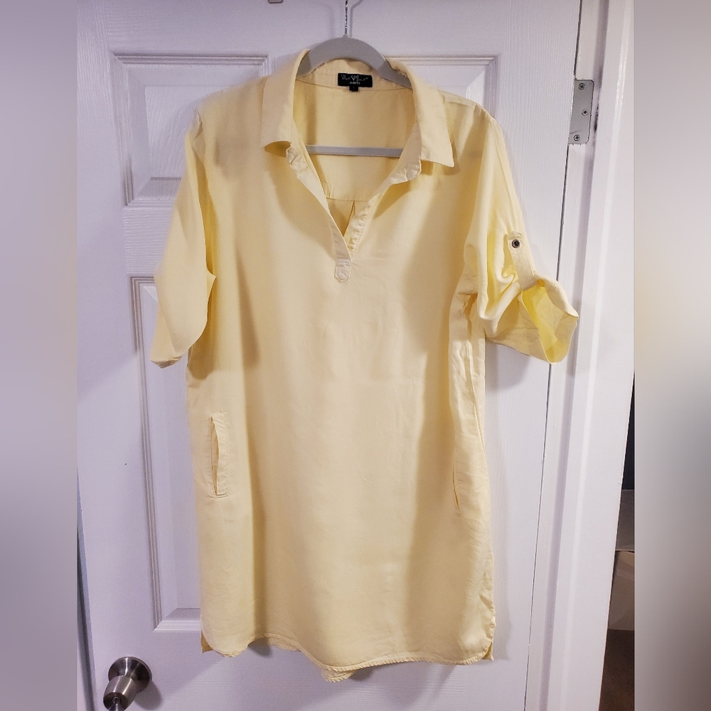 Relaxed Sleeve Shirt yellow dress